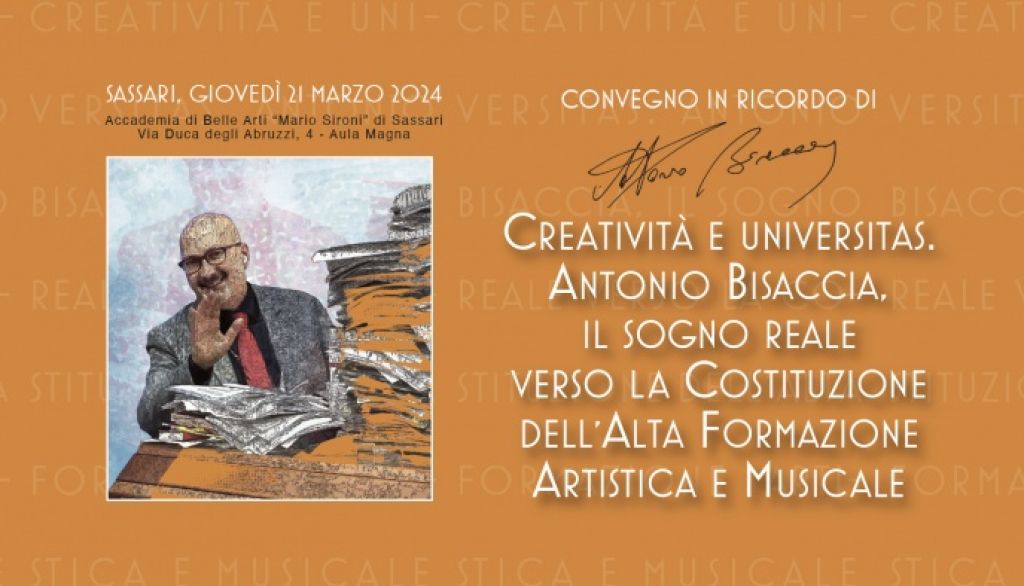 Convegno in ricordo di Antonio Bisaccia presso l'Accademia di Belle Arti di Sassari 